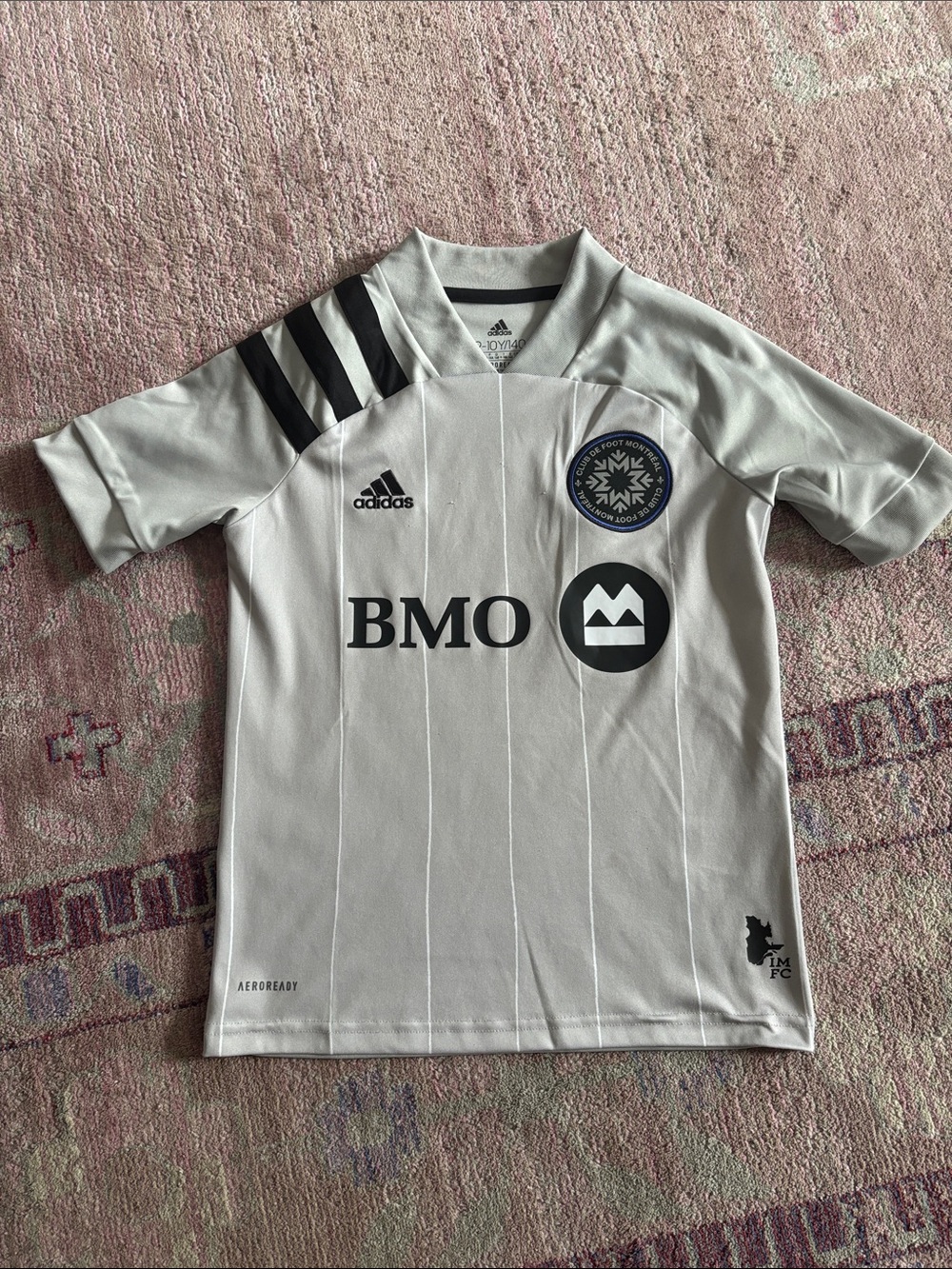 adidas White Montreal Impact Kids Soccer Jersey with BMO Logo